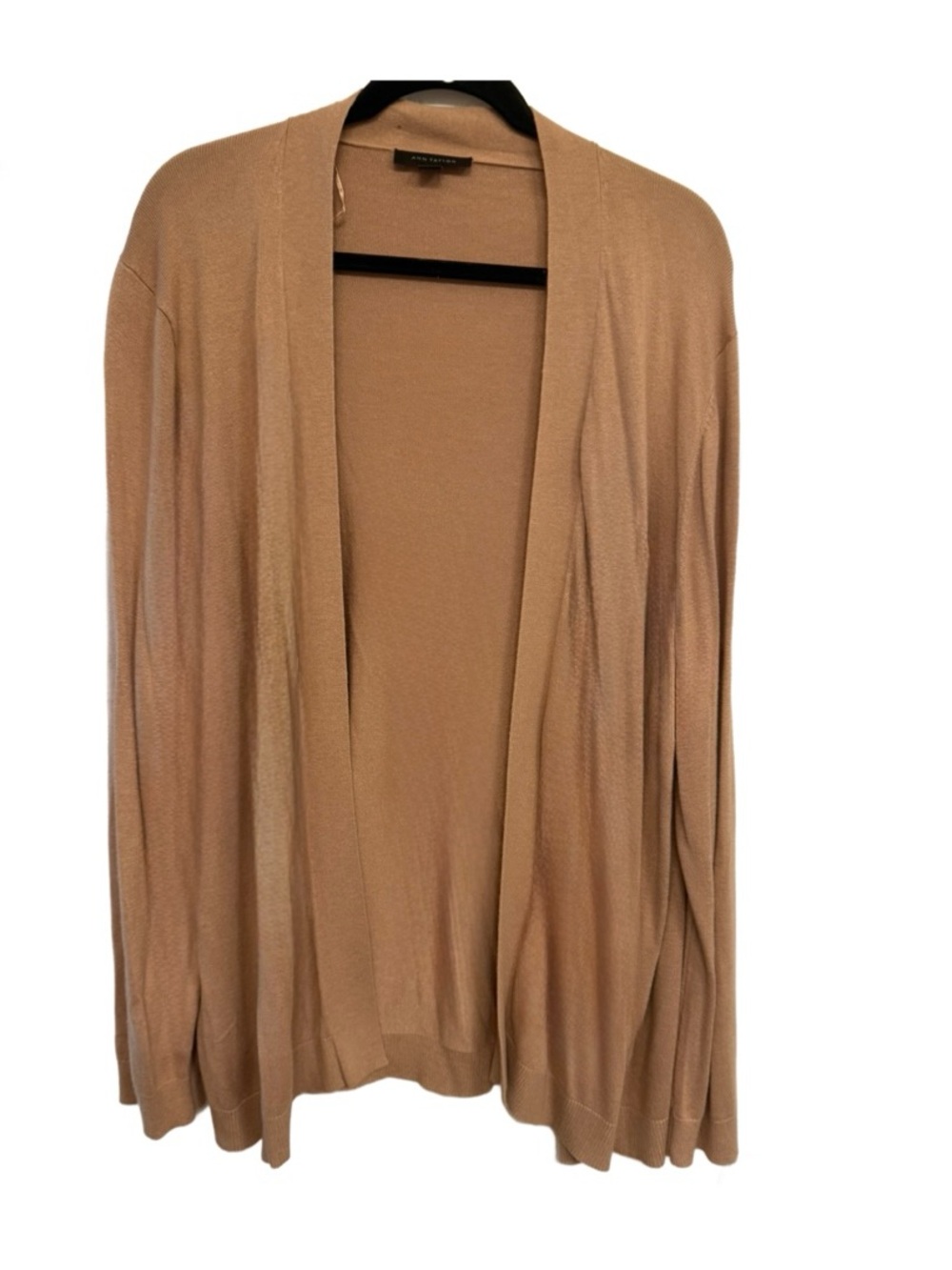 Ann Taylor Open-Front Cardigan in Light Brown